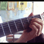 A аккорд  (ля-мажор) на гитаре